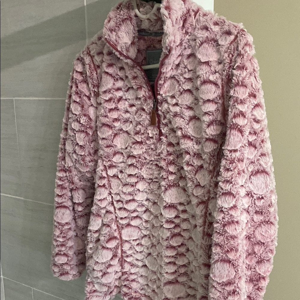 Simply Southern Pink Textured Teddy Jacket